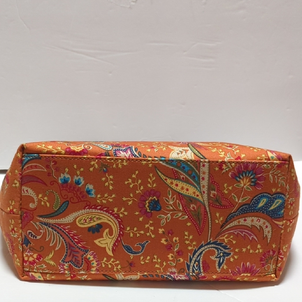 Talbots Purse Paisley faux Tortoise Shell handles & Beads - Picture 8 of 13